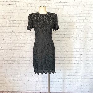 Vintage Bead Sequin Dress 80s Cocktail / Formal PS